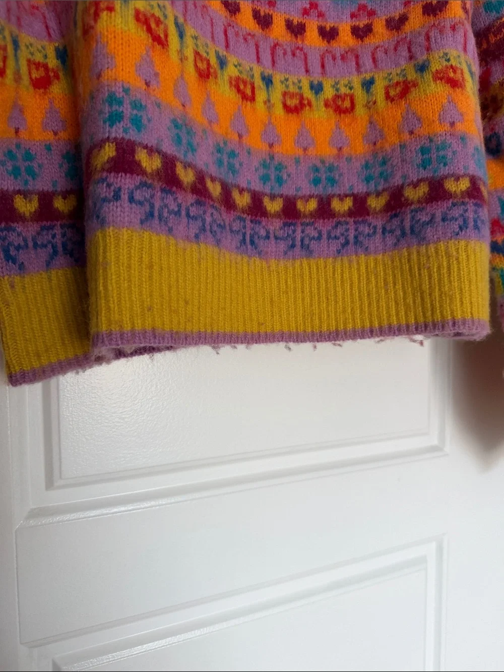 Free People favorite things mixed print wool blend sweater in a small - Picture 2 of 8